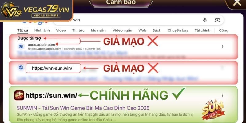 Cảnh báo giả mạo Sunwin qua các dấu hiệu
